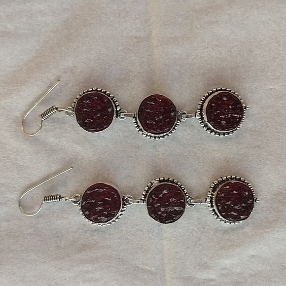 Rustic glass earrings - Picture 2 of 3